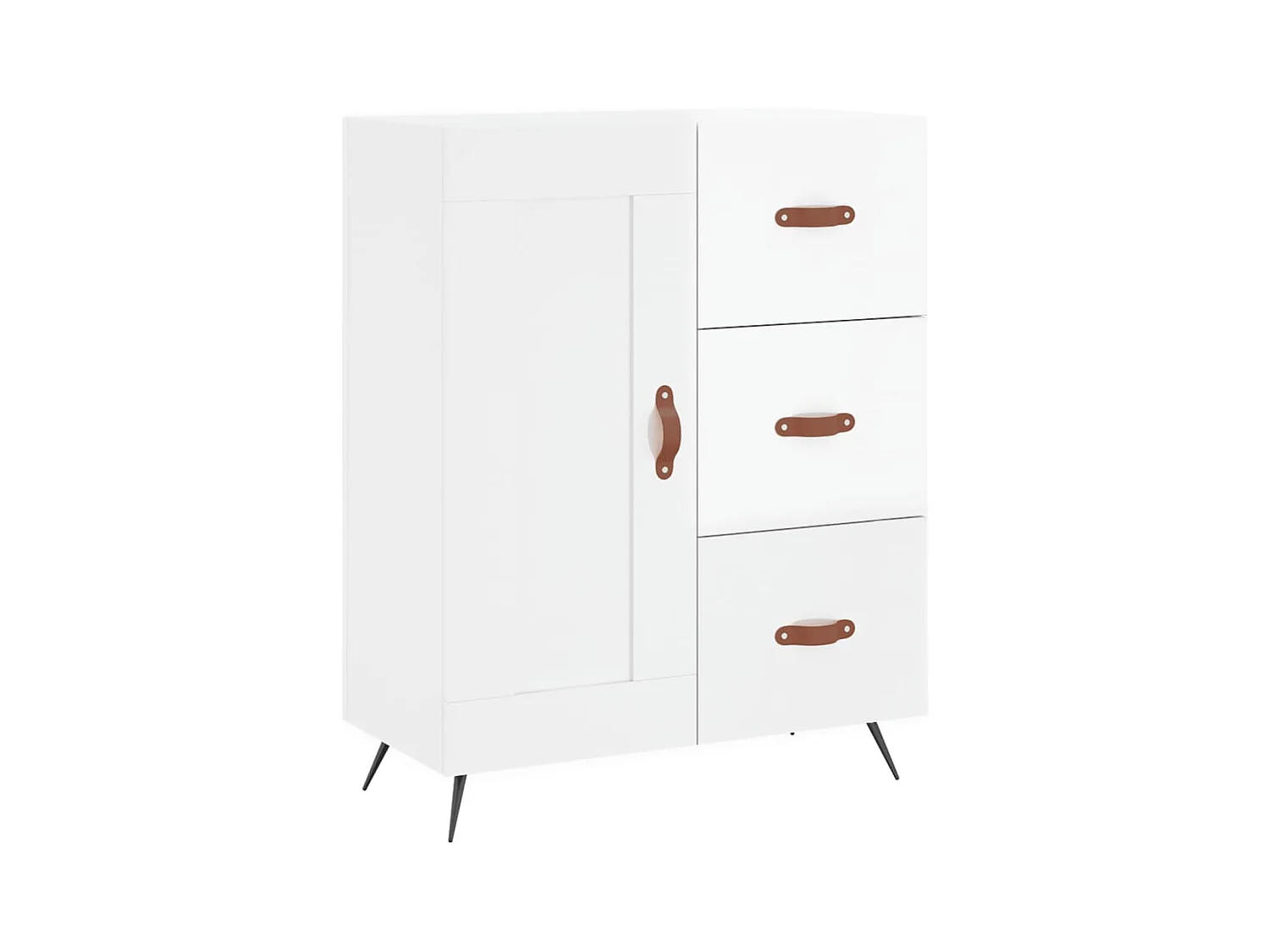 Credenza Bianco lucido 69,5x34x90 cm Legno composito
