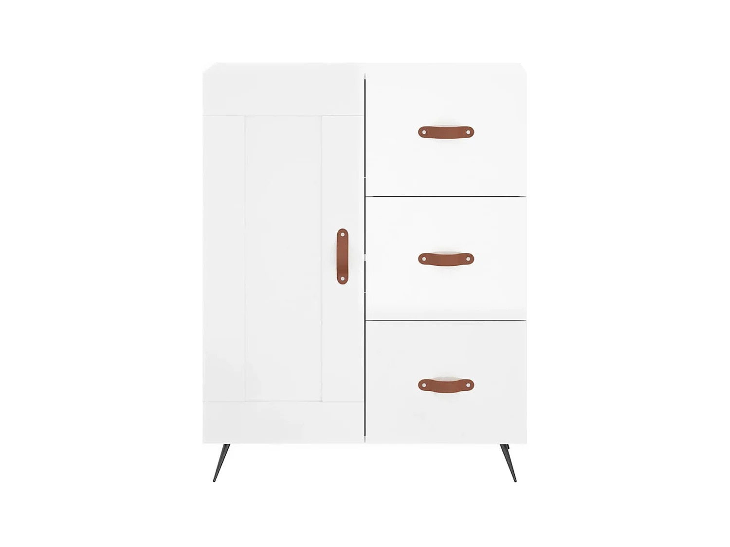 Credenza Bianco lucido 69,5x34x90 cm Legno composito