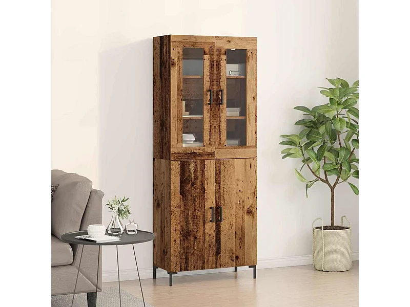 Buffet avec Cabinet Mur en Bois Ancien en Bois Aggloméré