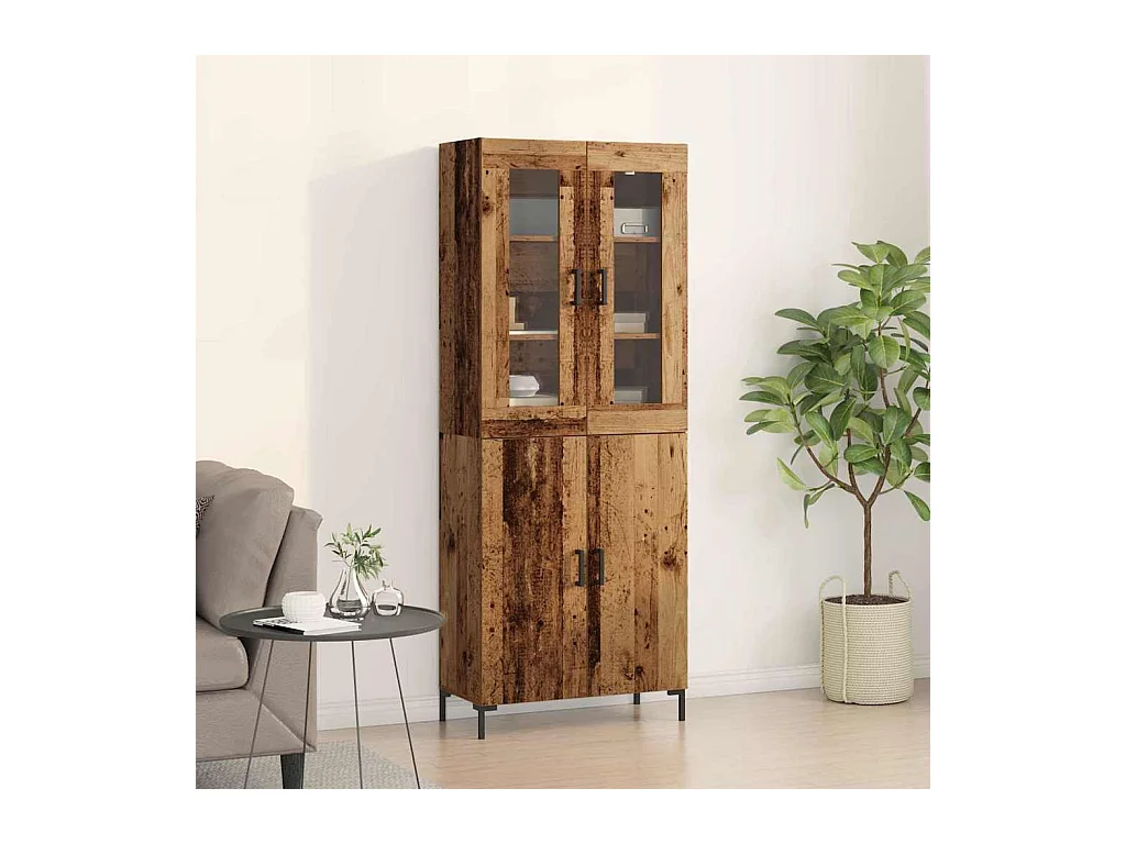 Buffet avec Cabinet Mur en Bois Ancien en Bois Aggloméré