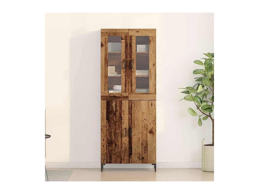 Buffet avec Cabinet Mur en Bois Ancien en Bois Aggloméré