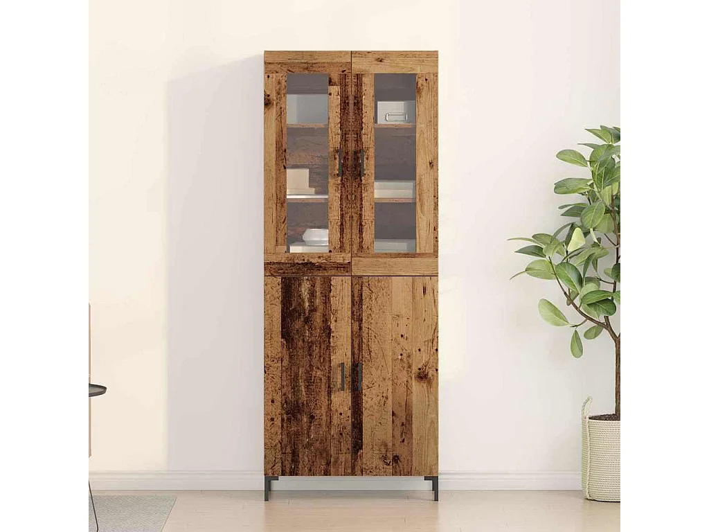 Buffet avec Cabinet Mur en Bois Ancien en Bois Aggloméré