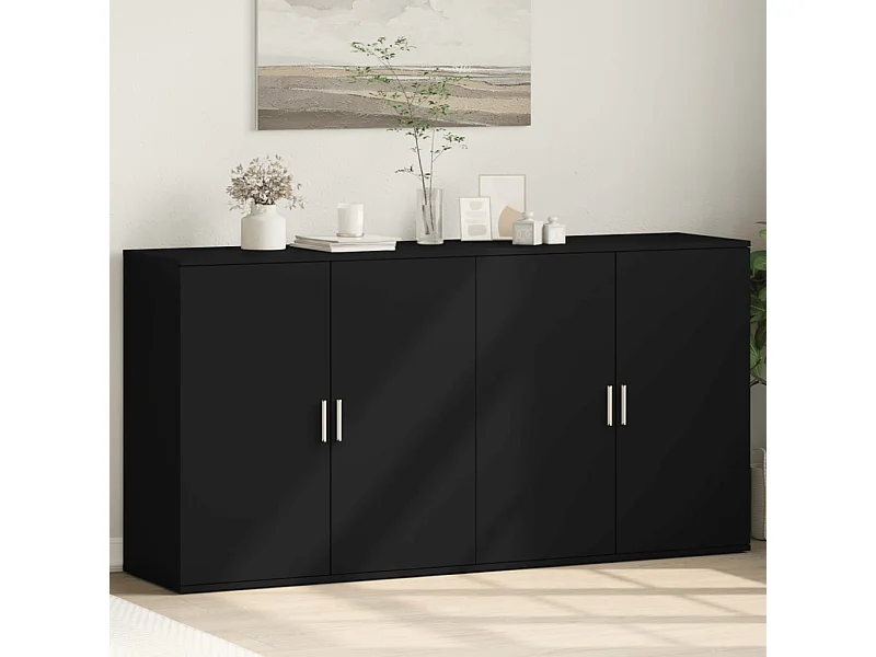 Sideboards 2 Stk. schwarz 79x38x80 cm Holzwerkstoff