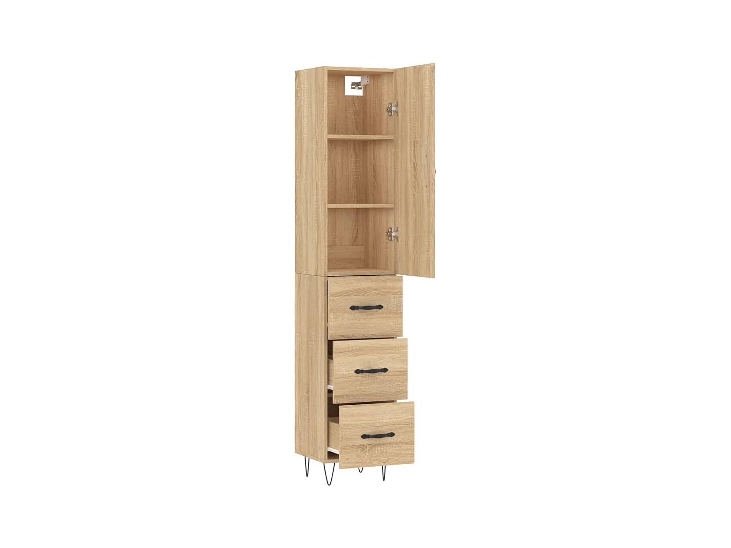 Hoog dressoir Sonoma eiken 34,5x34x180 cm Technisch hout