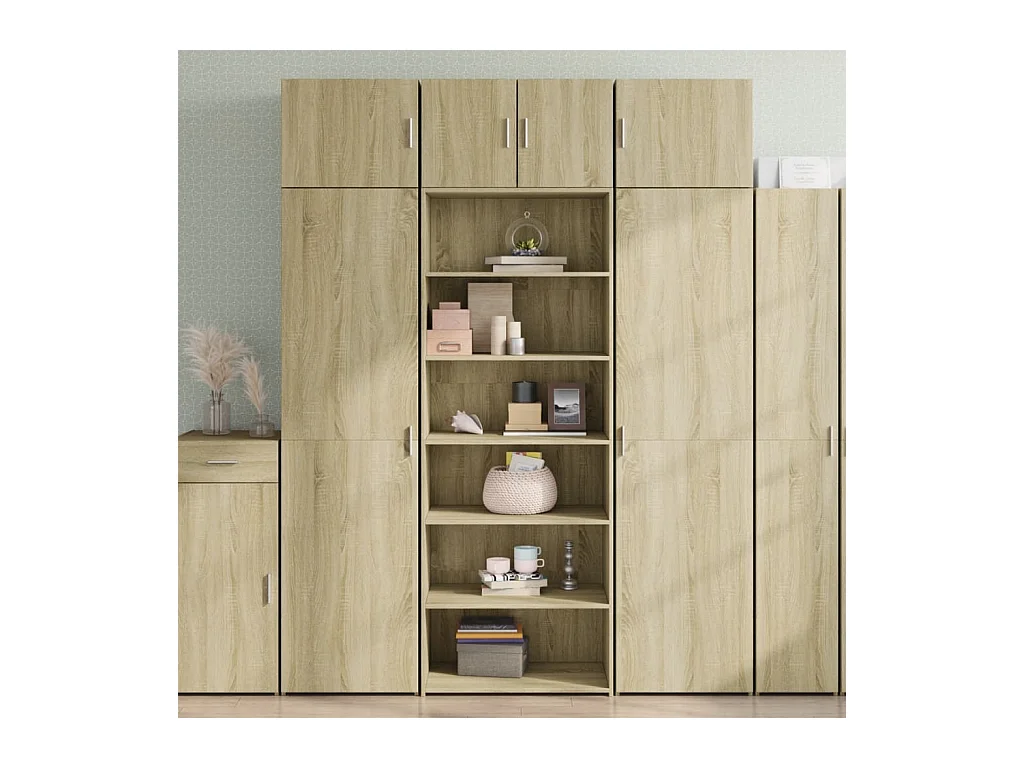 Buffet haut chêne sonoma 70x41x185 cm bois d'ingénierie