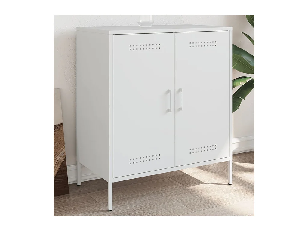 Buffet blanc 68x39x79 cm acier