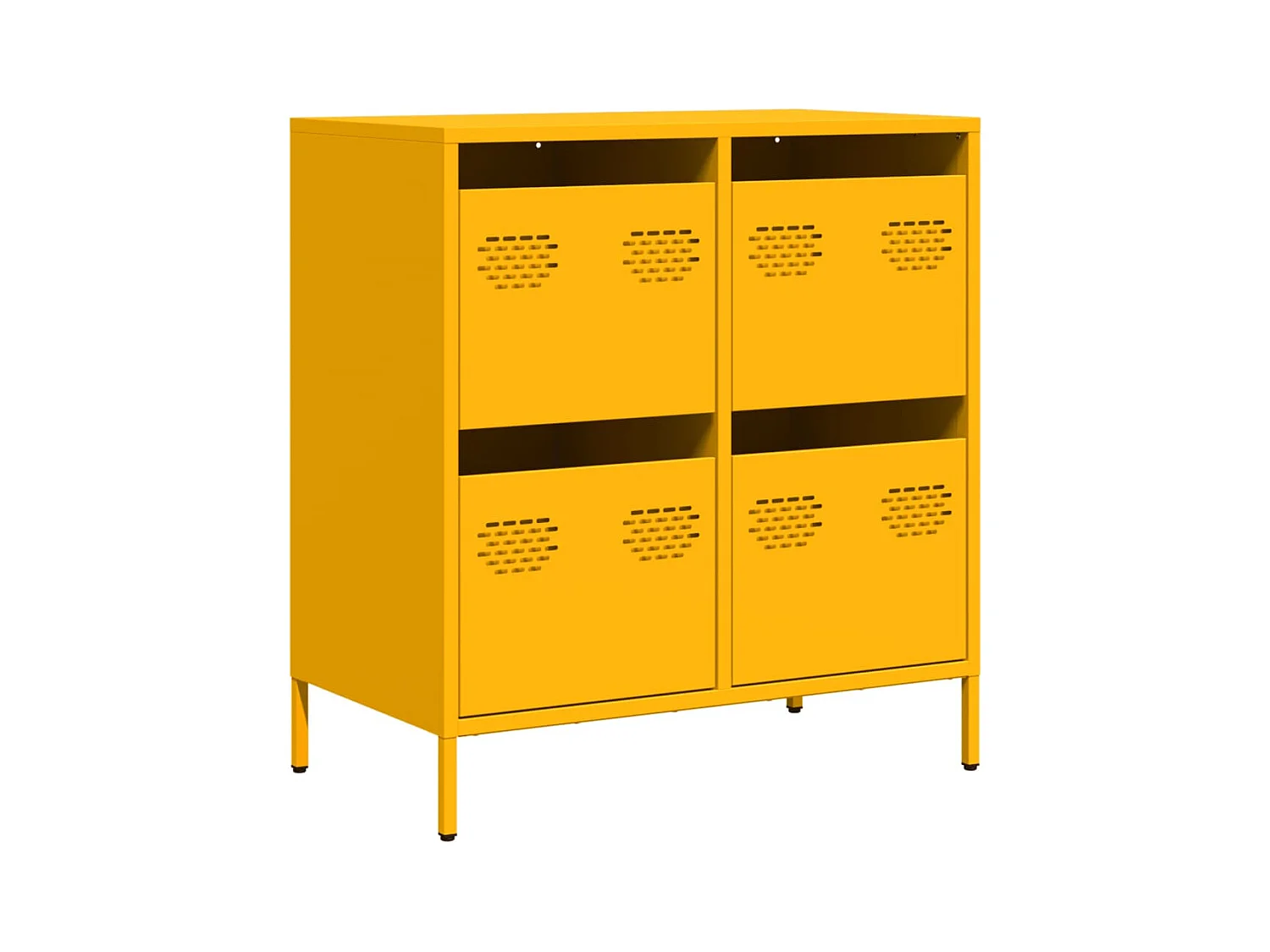 Buffet jaune moutarde 68x39x73,5 cm acier laminé à froid