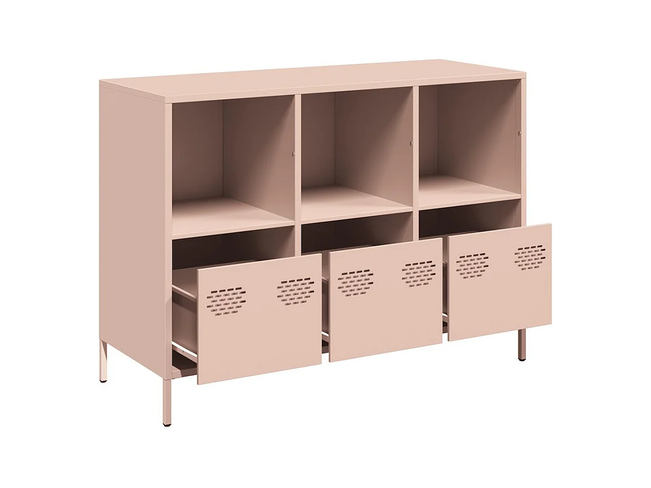 Buffet rose 101,5x39x73,5 cm acier laminé à froid