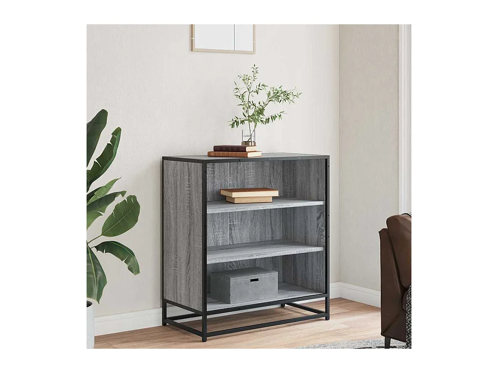 Sonoma graues Sideboard 68x35x76 cm Holzwerkstoff und Metall