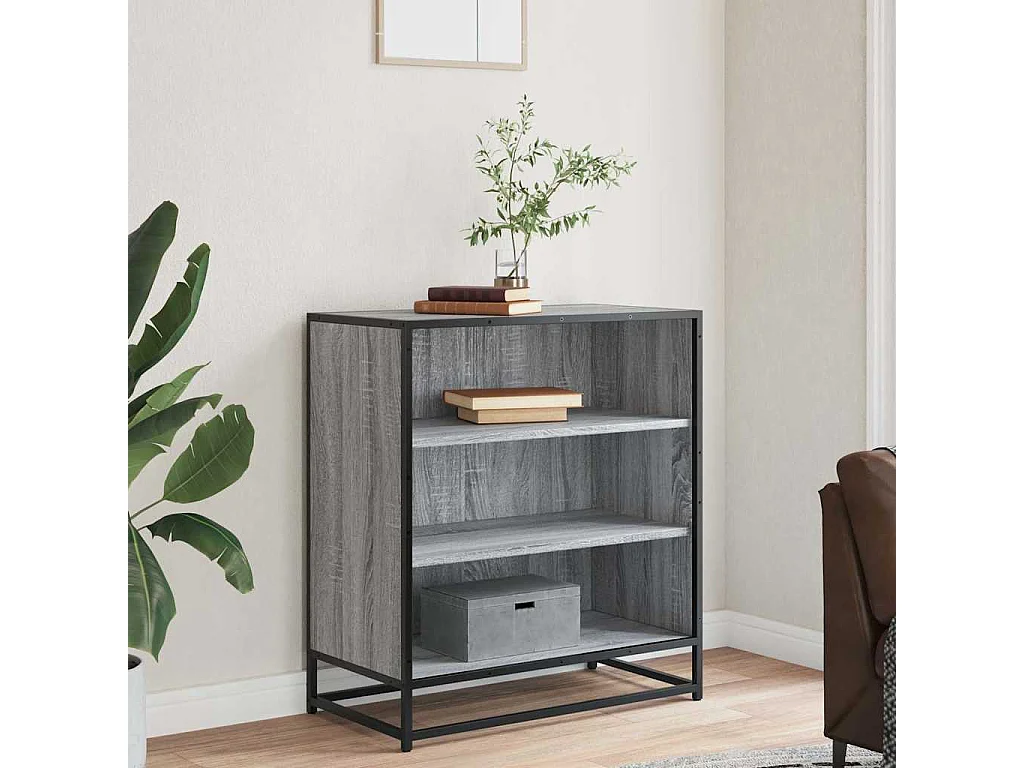 Buffet sonoma gris 68x35x76 cm bois d'ingénierie et métal