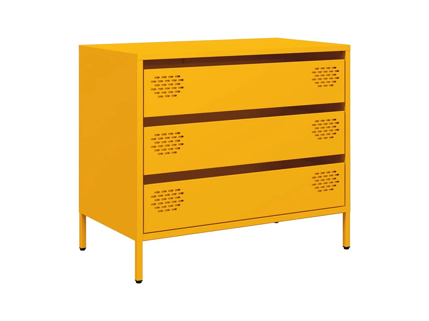 Buffet jaune moutarde 68x39x58,5 cm acier laminé à froid