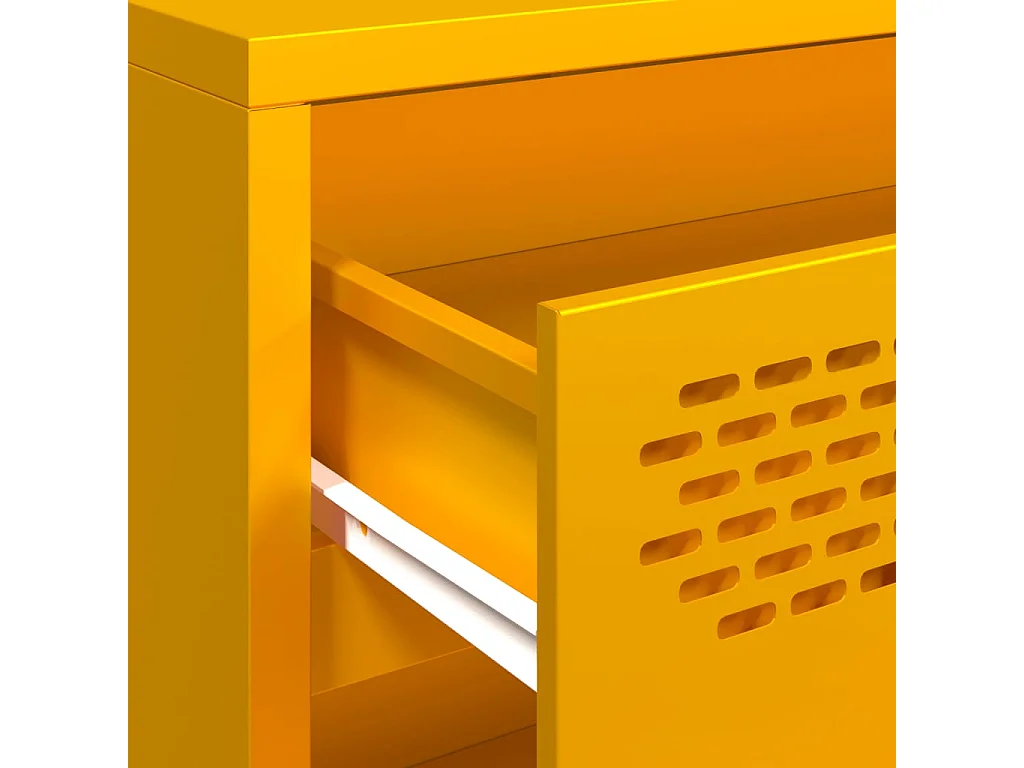 Aparador amarillo mostaza 68x39x58,5 cm acero laminado en frío