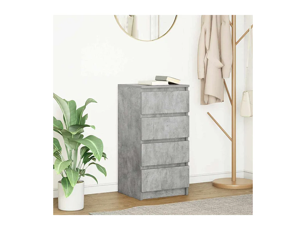 Buffet gris béton 37,5x35x76 cm bois d'ingénierie