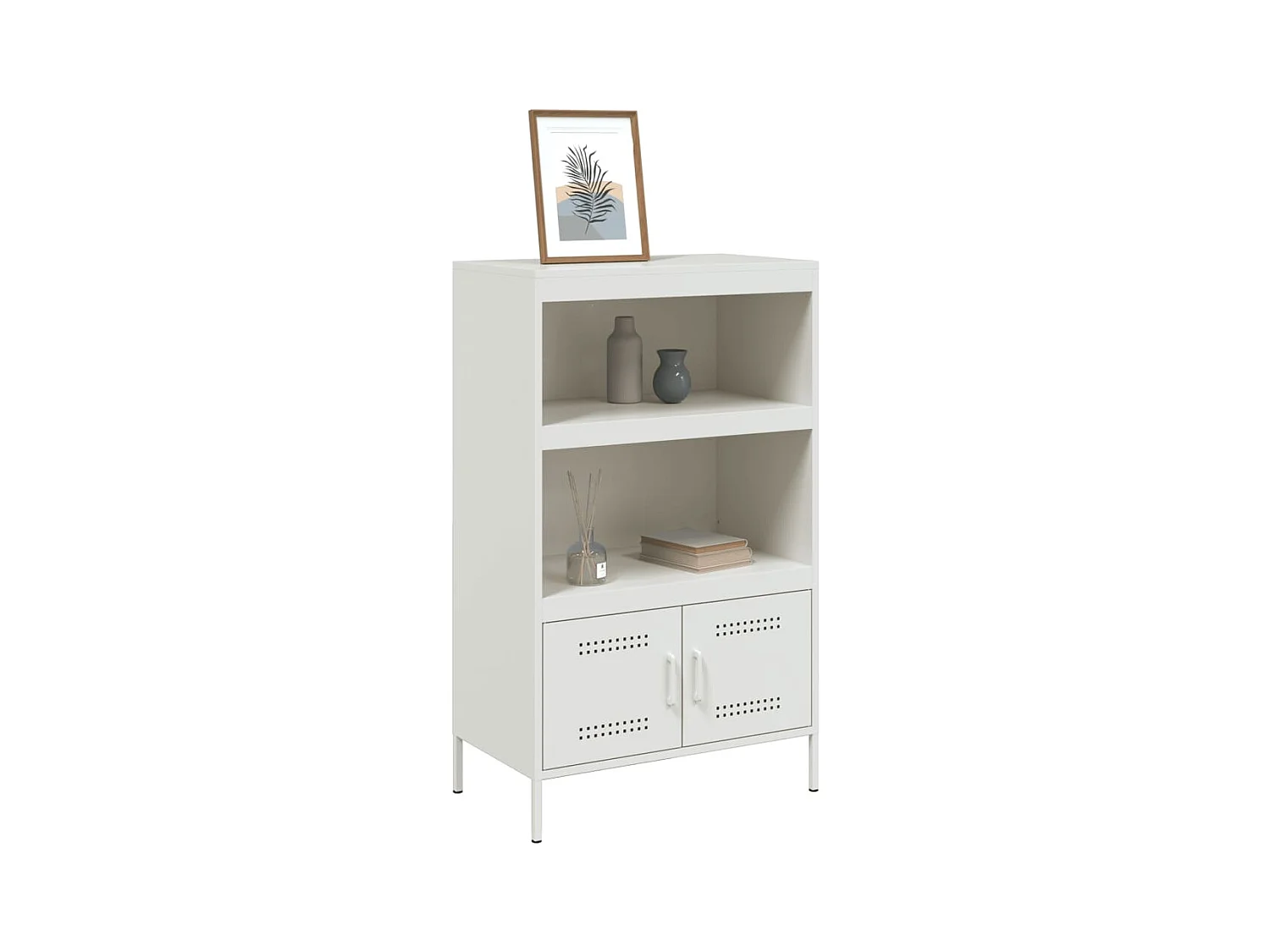 Buffet haut blanc 68x39x113 cm acier