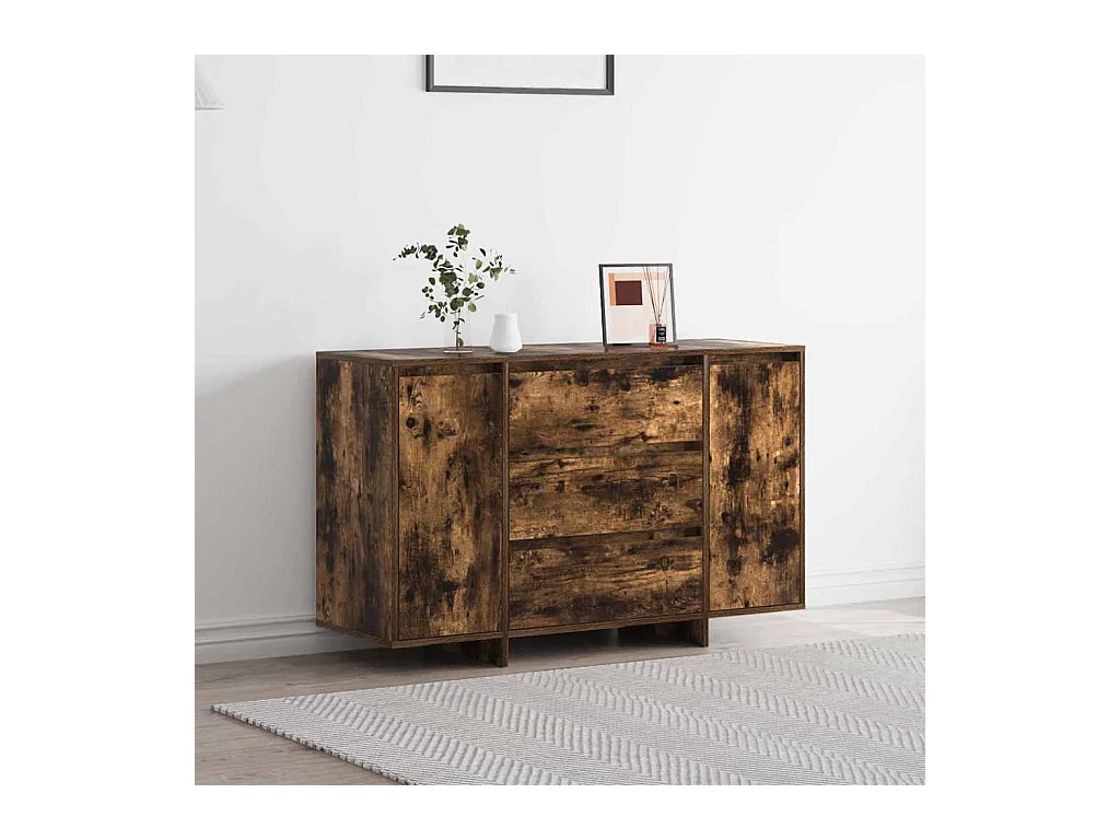 Buffet Chêne Fumé 120x41x75 cm Bois d'Ingénierie