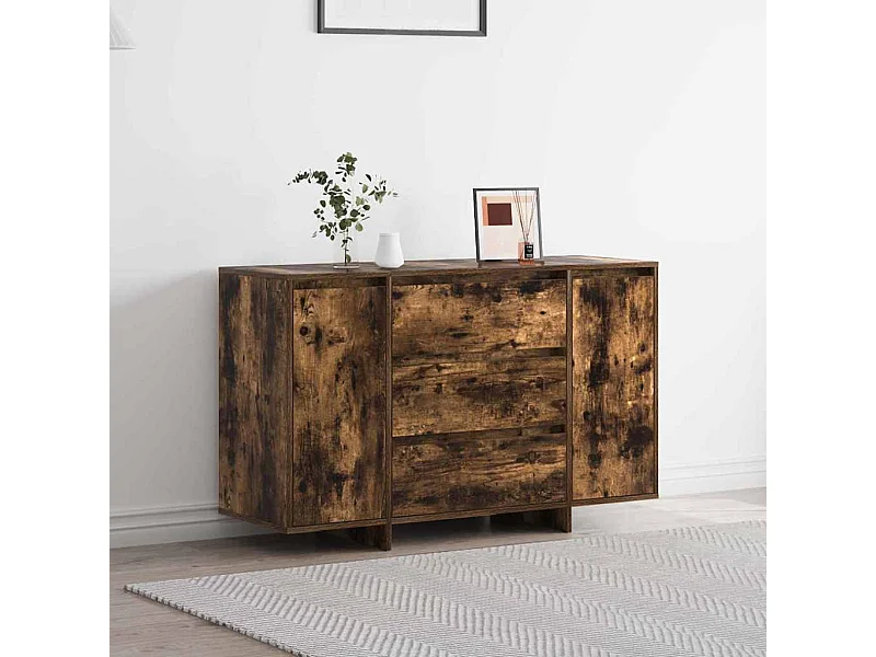 Credenza in rovere affumicato 120x41x75 cm in legno ingegnerizzato