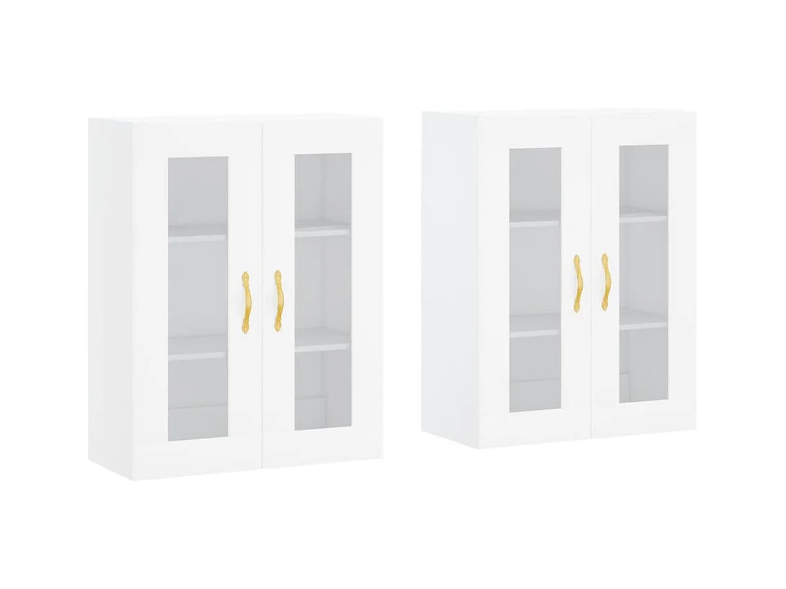 Armoires murales 2 pcs blanc bois d'ingénierie