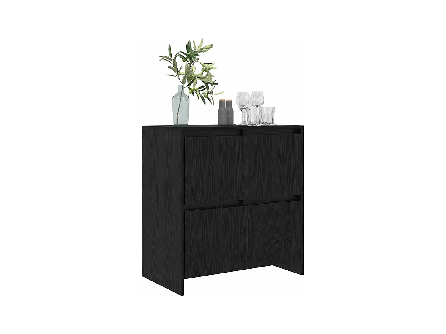 Buffet avec porte Chêne noir 70 x 41 x 75 cm Bois d'ingénierie
