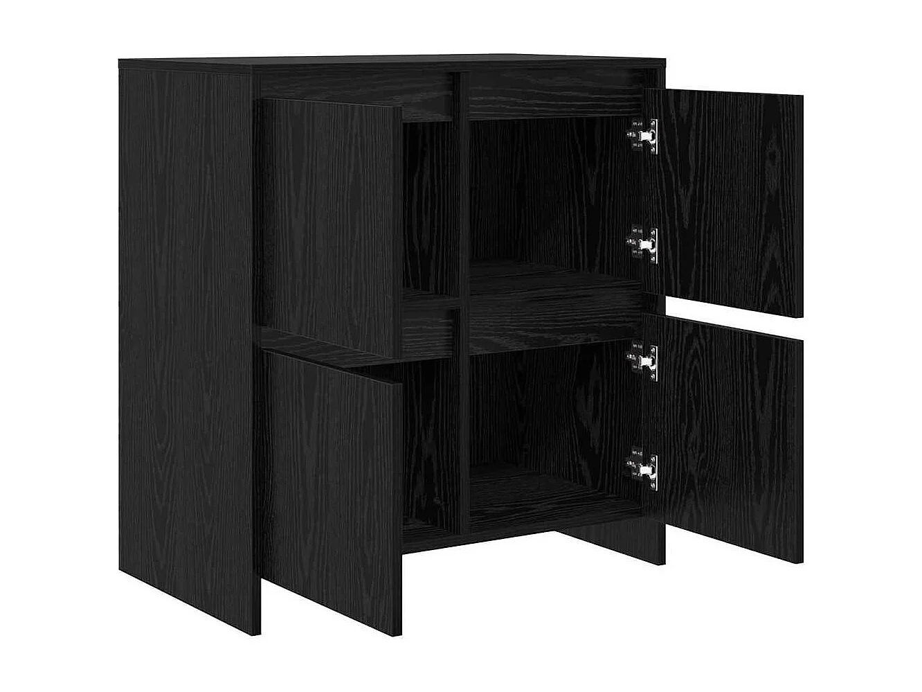 Buffet avec porte Chêne noir 70 x 41 x 75 cm Bois d'ingénierie