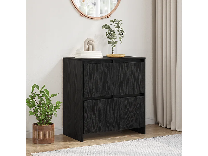 Buffet avec porte Chêne noir 70 x 41 x 75 cm Bois d'ingénierie