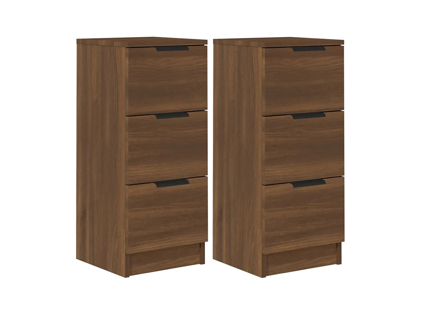 Buffets 2 pcs chêne marron 30x30x70 cm Bois d'ingénierie