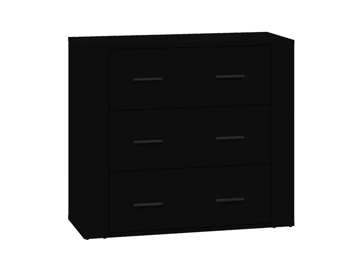 Buffet Noir 80x33x70 cm Bois d'ingénierie