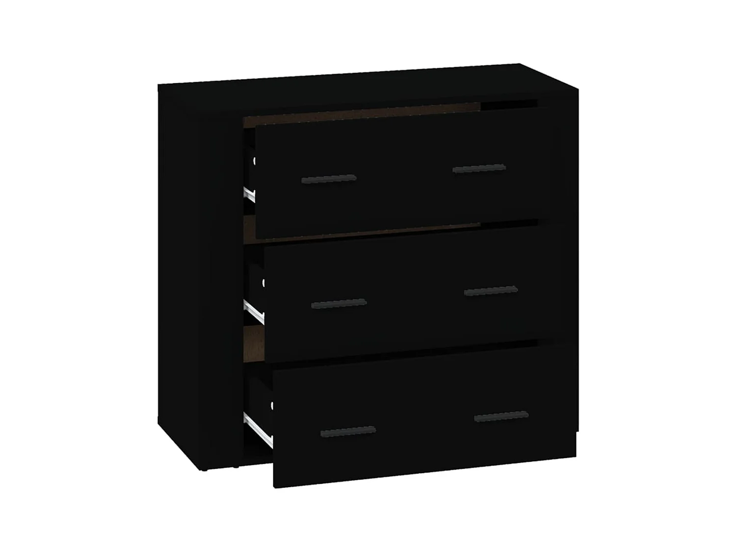 Buffet Noir 80x33x70 cm Bois d'ingénierie