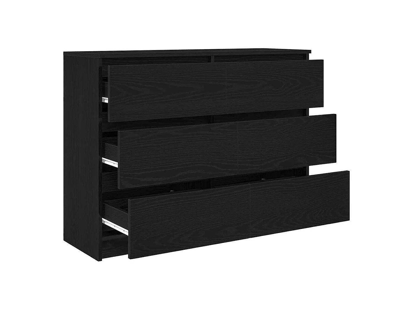 Buffet chêne noir 100x35x76 cm bois d'ingénierie