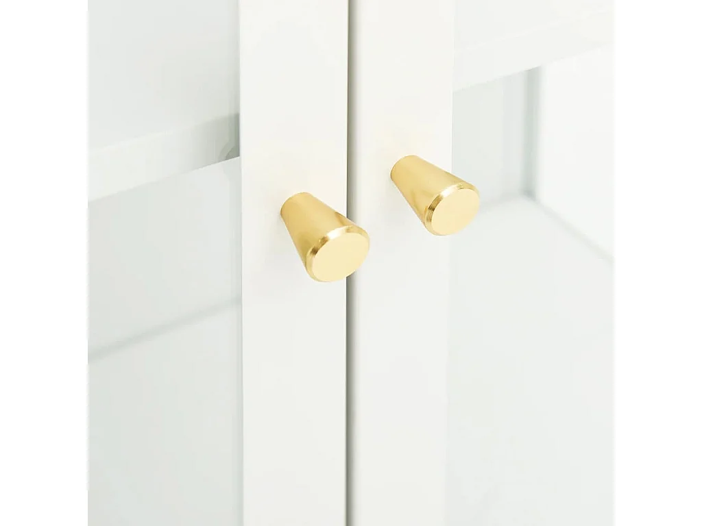 Aparador Blanco 75x35x105 cm Acero y cristal