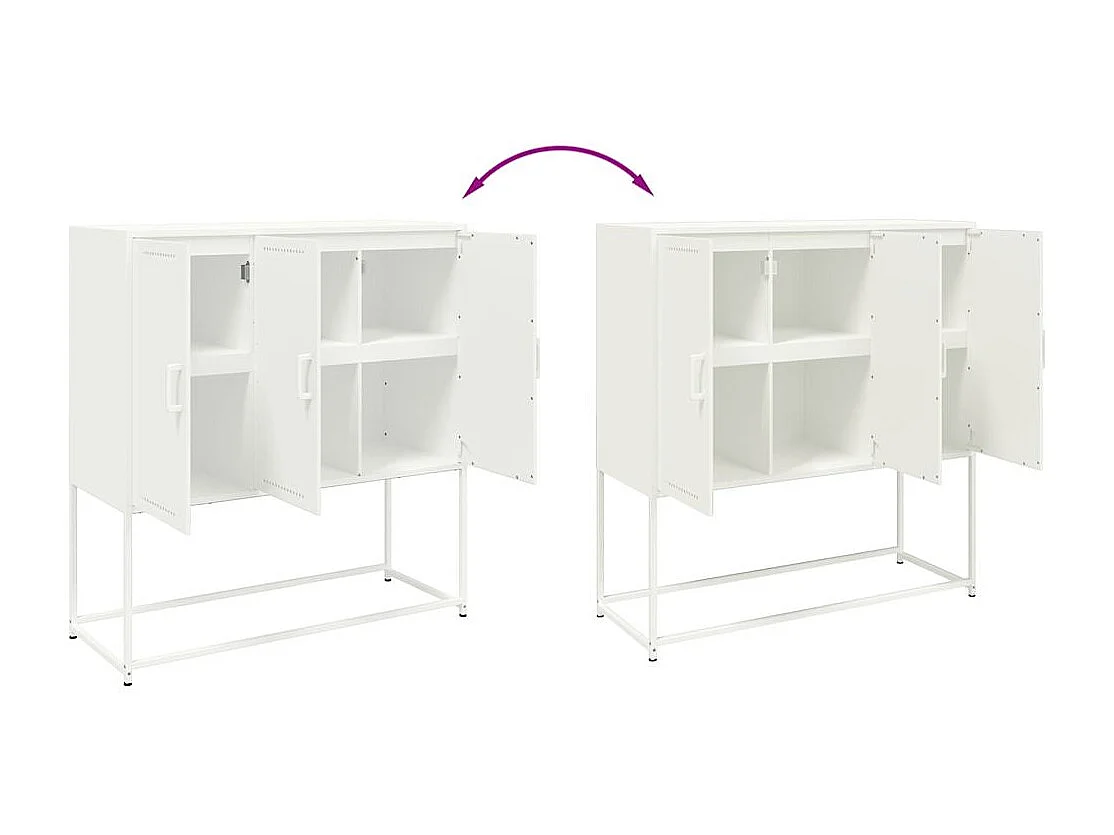 Buffet haut blanc 100,5x39x107 cm acier