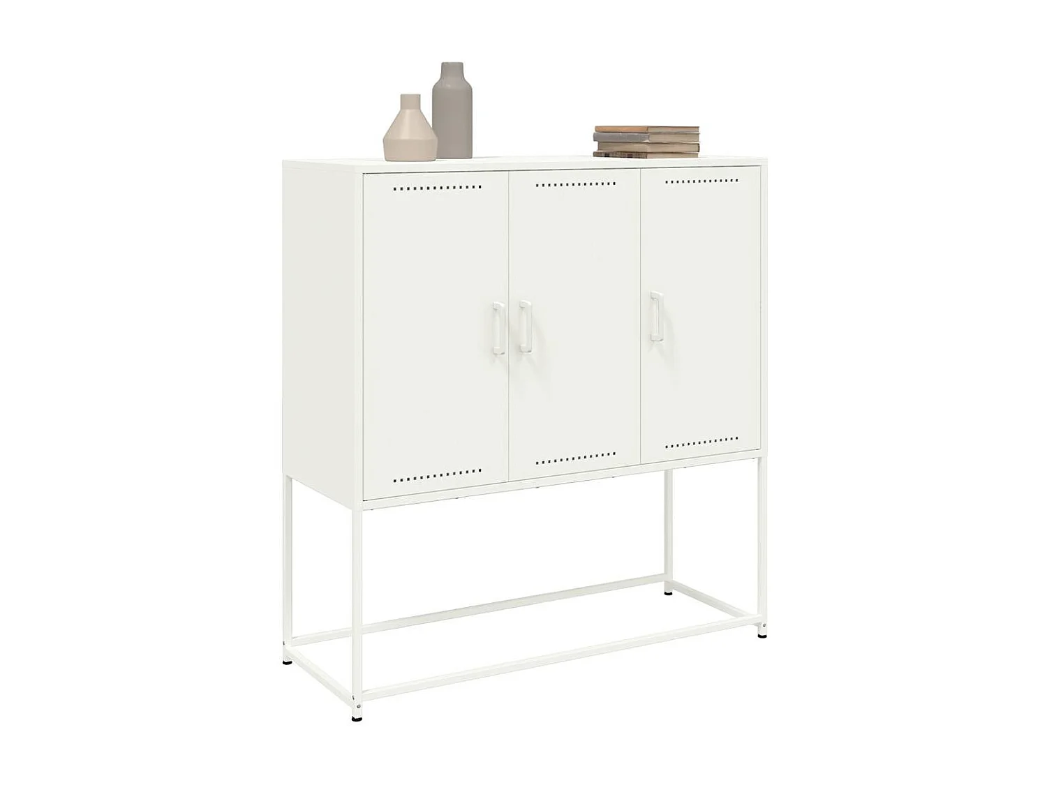 Buffet haut blanc 100,5x39x107 cm acier