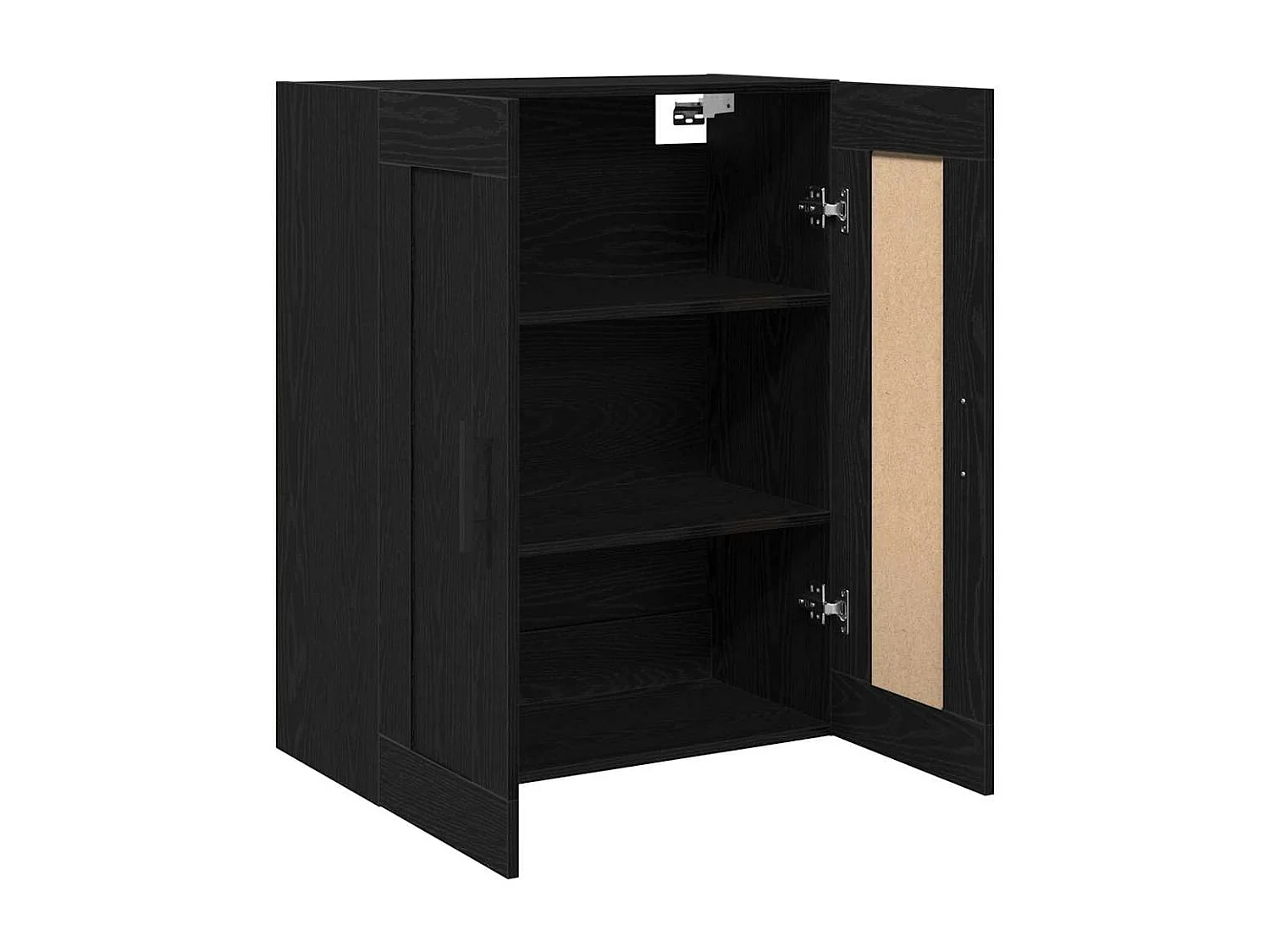 Zwarte Eiken Wandmeubel 69,5x34x90 cm Bewerkt Hout