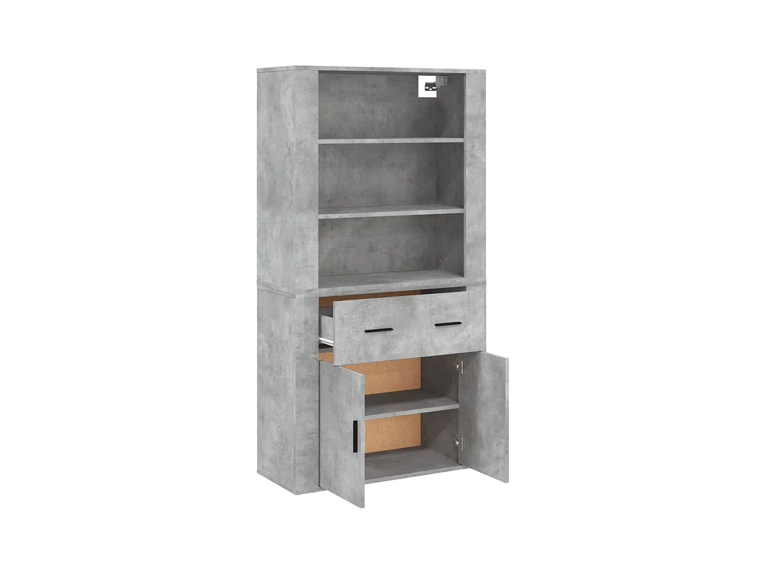 Buffet haut Gris béton Bois d'ingénierie