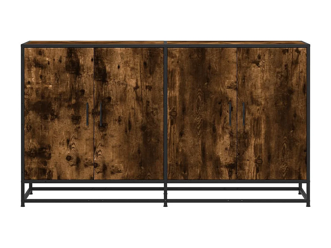 Gerookt eikenhouten dressoir 134x35x76 cm bewerkt hout