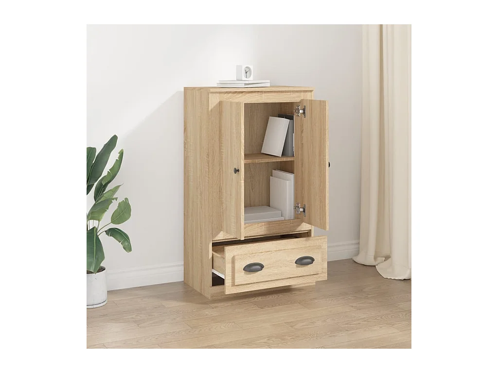 Buffet haut chêne sonoma 60x35,5x103,5 cm bois d'ingénierie