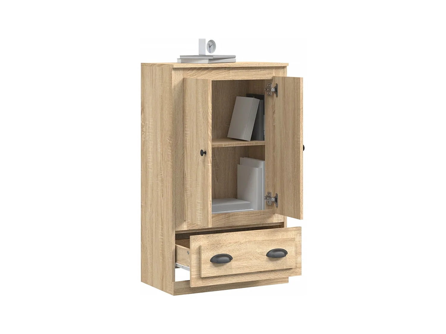 Buffet haut chêne sonoma 60x35,5x103,5 cm bois d'ingénierie