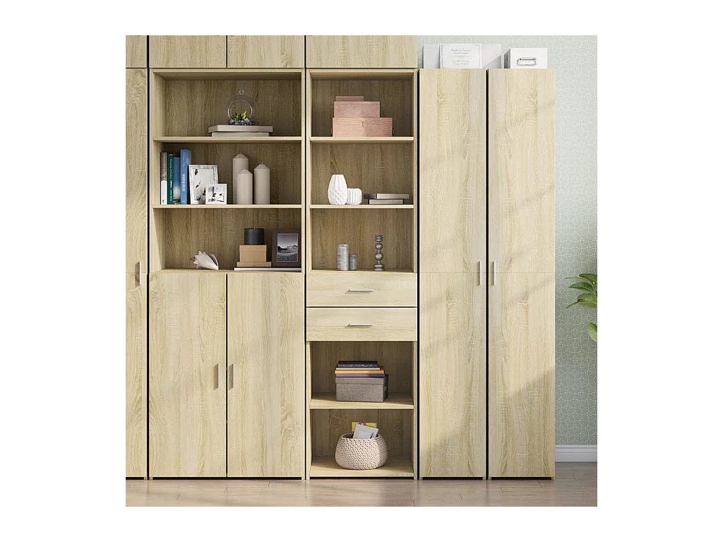 Buffet haut chêne sonoma 50x42,5x185 cm bois d'ingénierie