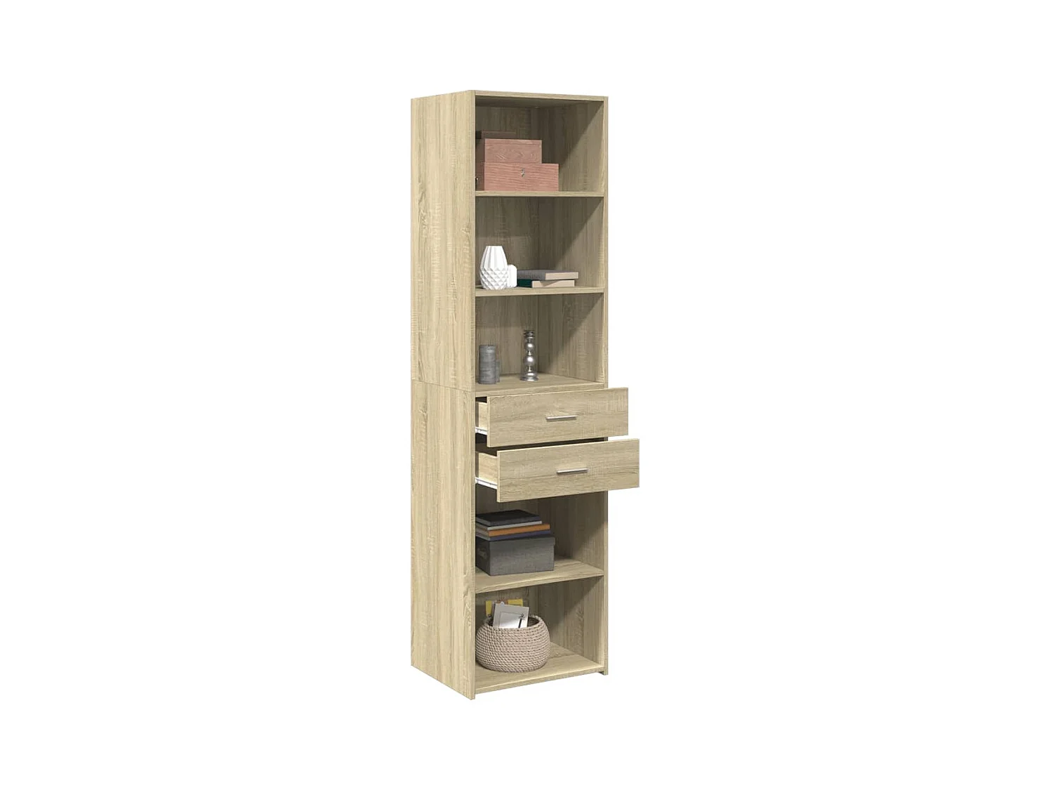 Buffet haut chêne sonoma 50x42,5x185 cm bois d'ingénierie