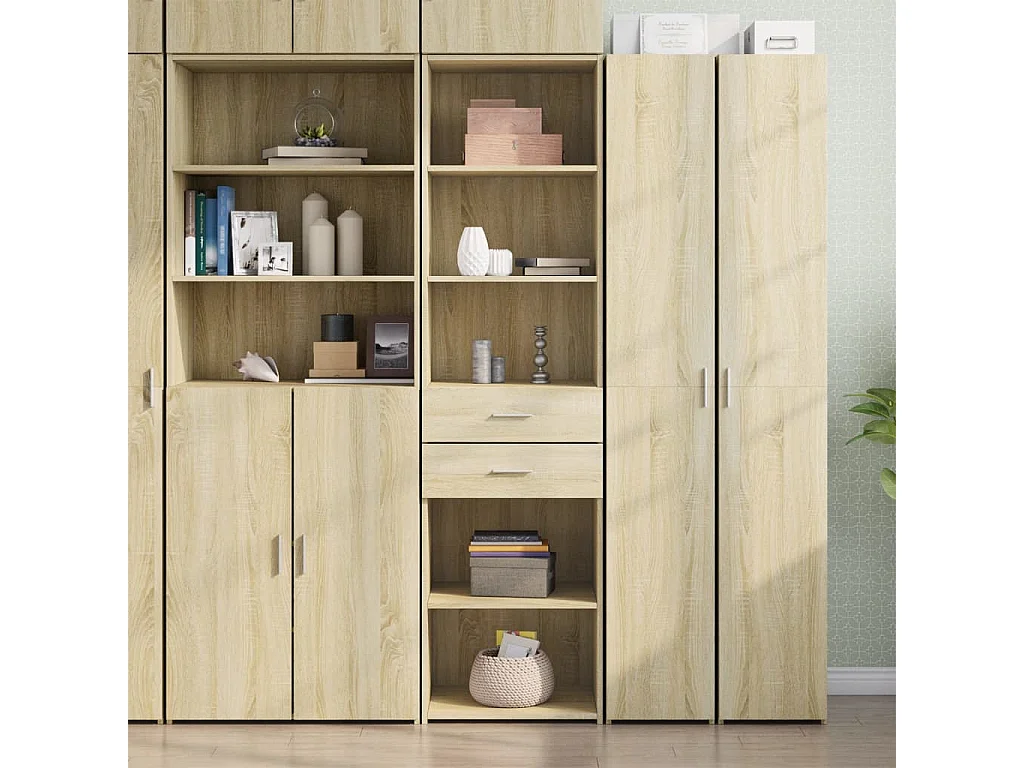 Buffet haut chêne sonoma 50x42,5x185 cm bois d'ingénierie