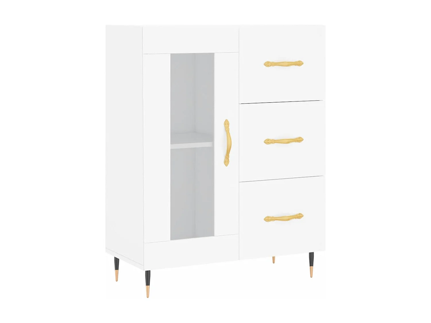 Credenza alta bianca 69,5x34x180 cm Legno ingegnerizzato