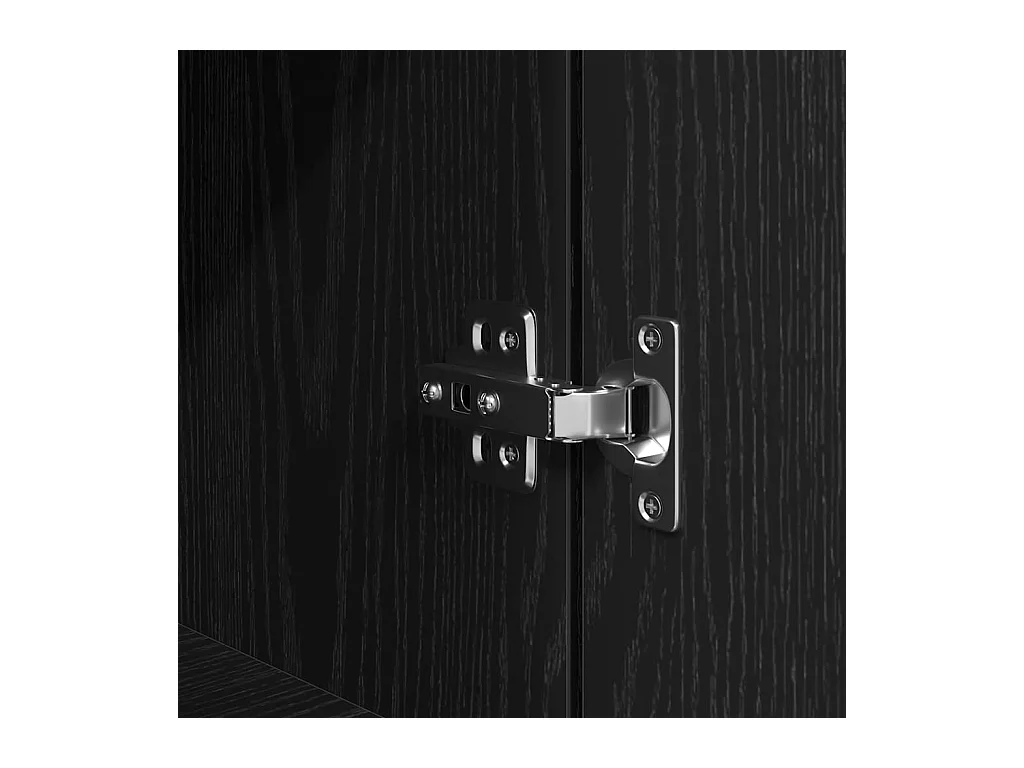 Buffet haut chêne noir 70x35x180 cm bois d'ingénierie