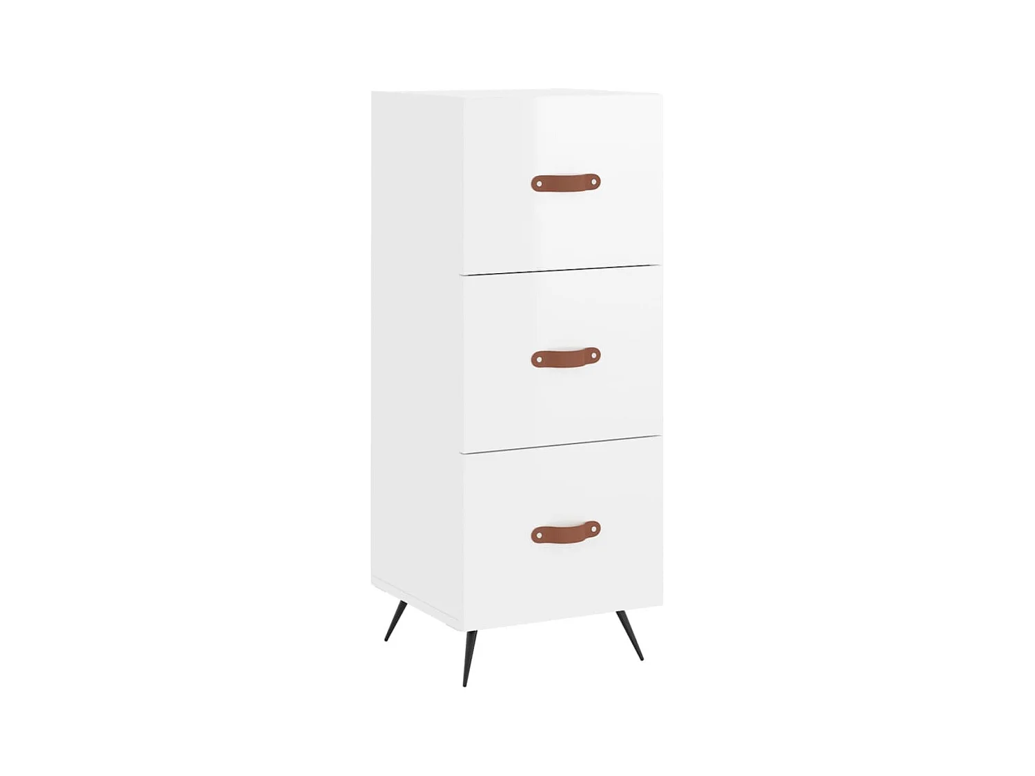 Credenza Bianco lucido 34,5x34x90 cm Legno composito
