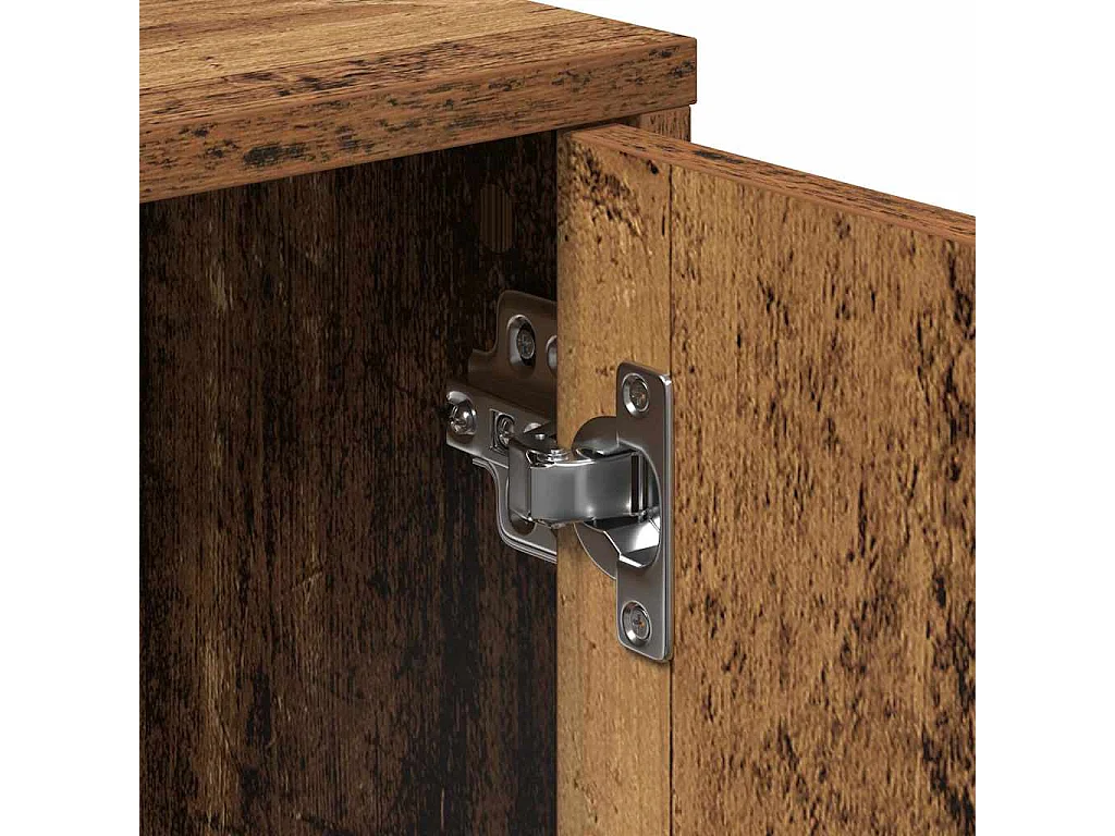 Hochschrank mit Regal mit Stauraum mit Tür 2 Stk. Antikholz 60 x 31 x 70 cm