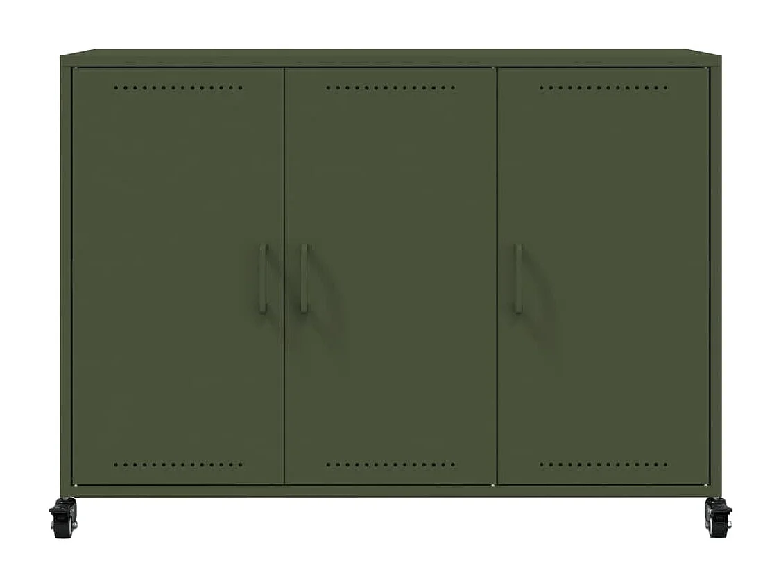 Buffet vert olive 100,5x39x72 cm acier