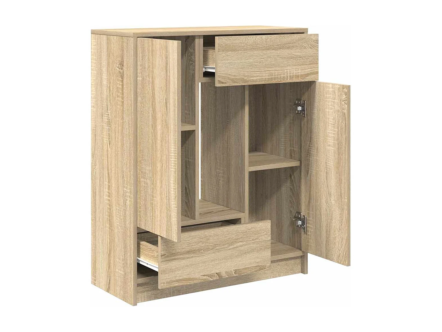 Buffet avec tiroirs et portes chêne sonoma 73x31x90 cm