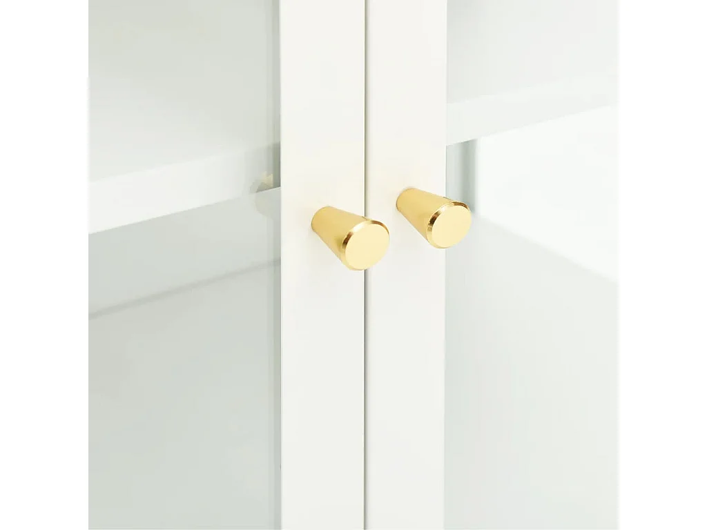 Buffet Blanc 70x35x70 cm Acier et verre