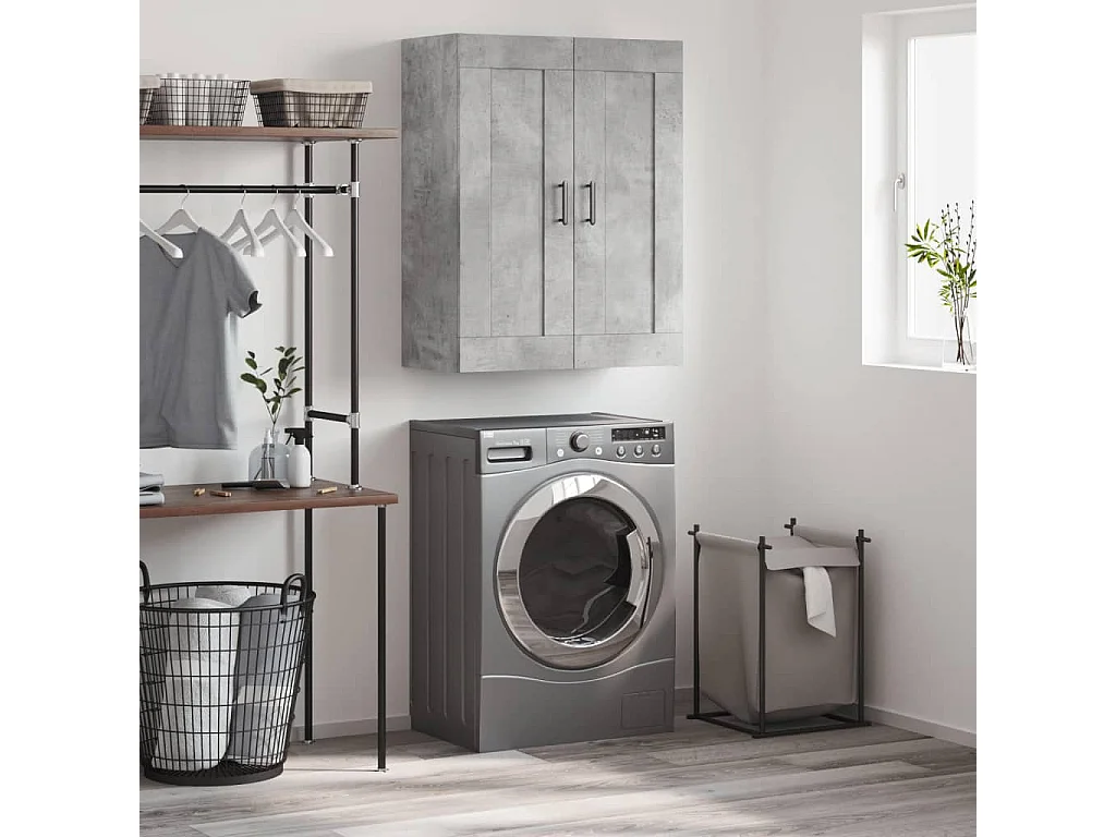 Armoire murale gris béton 69,5x34x90 cm bois d'ingénierie