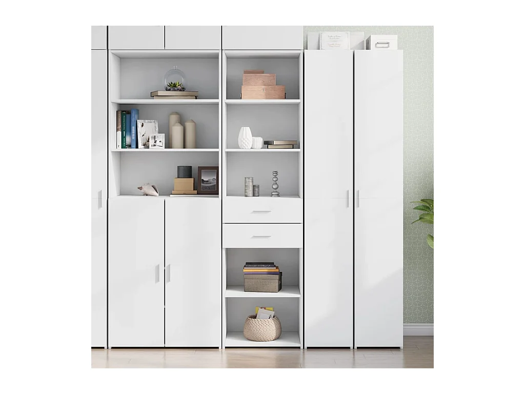 Aparador alto blanco 50x42,5x185 cm madera contrachapada