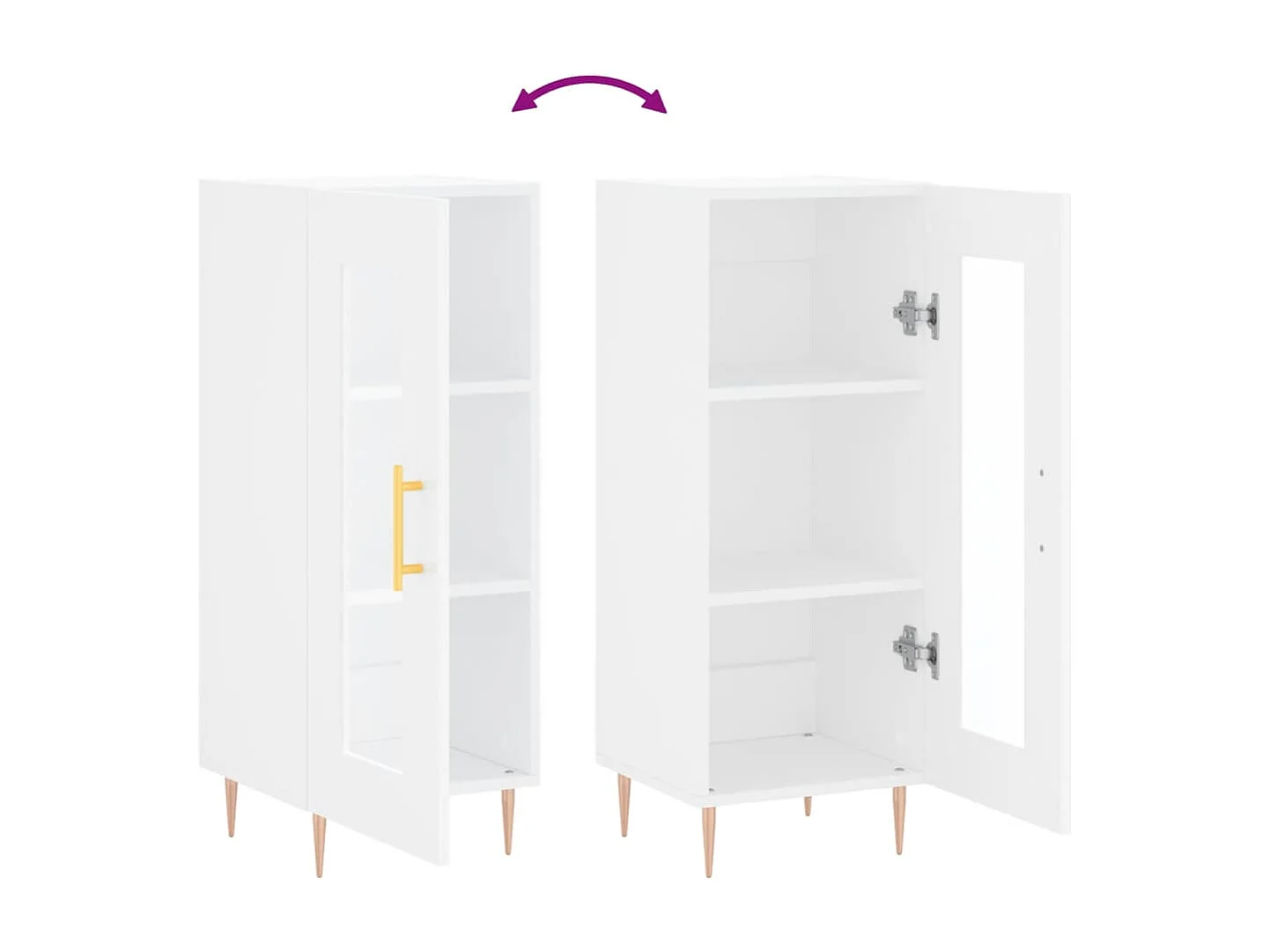 Buffet blanc 34,5x34x90 cm bois d'ingénierie