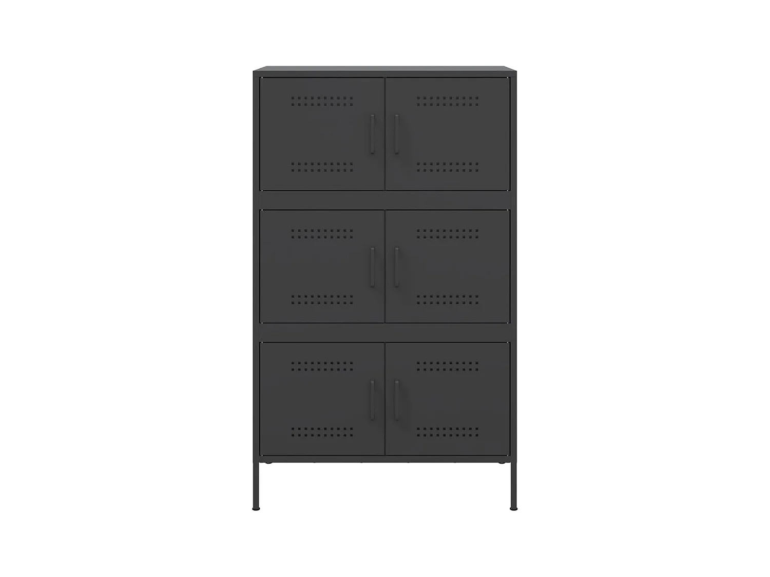 Buffet haut noir 68x39x113 cm acier